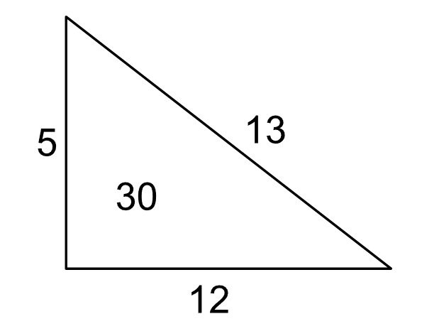 A 5, 12, 13 triangle with area 30